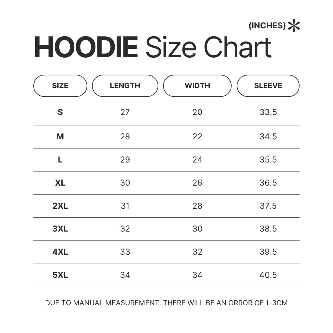 Hoodie Size Chart - Ryan Trahan Fans