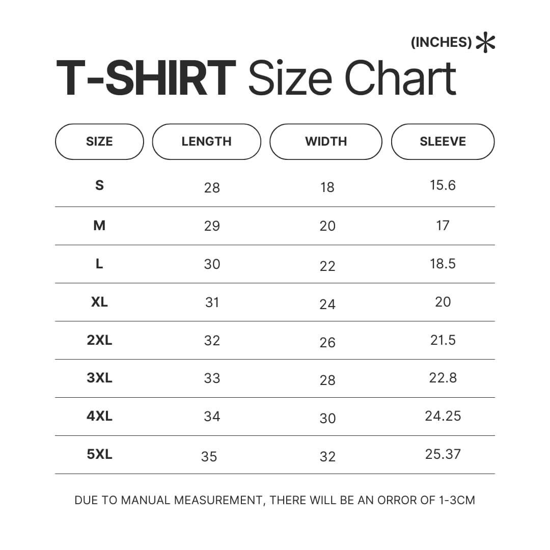 T shirt Size Chart - Ryan Trahan Fans