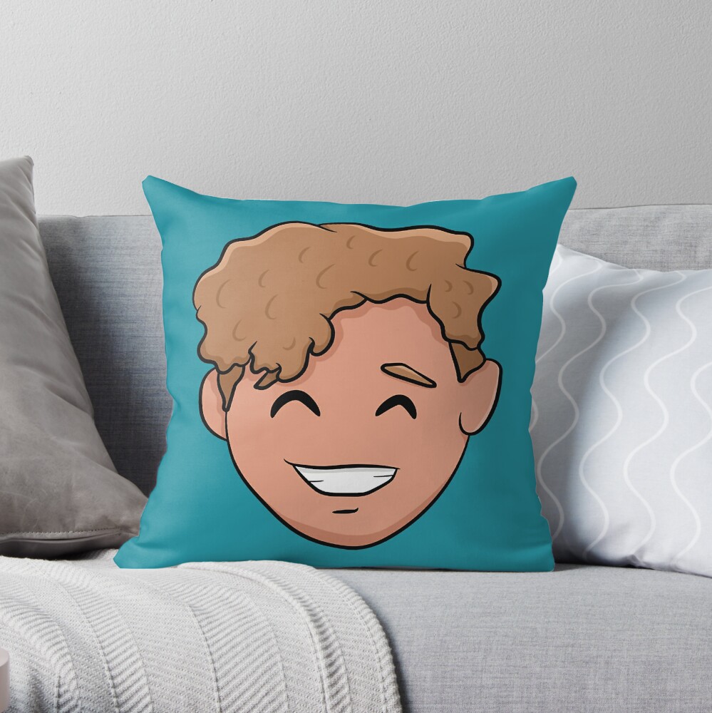 Ryan Trahan Cartoon Smile Throw Pillow - Ryan Trahan Fans